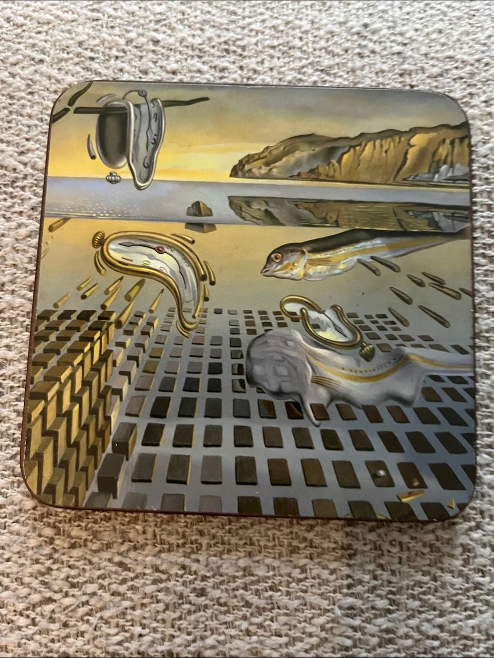 6 Artist impressionist, Salvador Dali photograph cork backed drink coasters